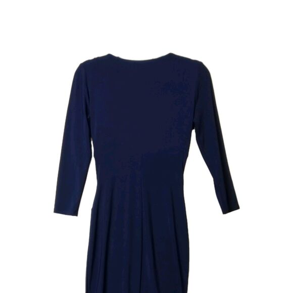 lauren ralph lauren dress Dark Navy Blue Ruched Body-con Size 4 - Picture 3 of 14
